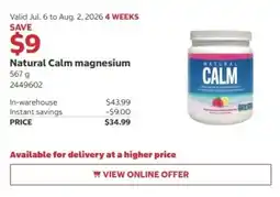 Costco Natural Calm magnesium offer