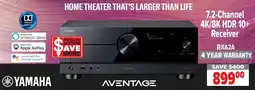 2001 Audio Video YAMAHA 7.2-Channel 4K/8K HDR 10+ Receiver RXA2A offer