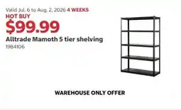 Costco Alltrade Mamoth 5 tier shelving offer