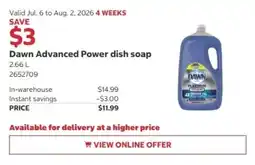 Costco Dawn Advanced Power dish soap offer