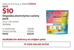 Costco Organika electrolytes variety pack offer