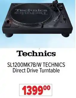 2001 Audio Video SL1200MK7B/W TECHNICS Direct Drive Turntable offer