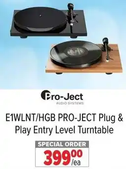 2001 Audio Video E1WLNT/HGB PRO-JECT Plug & Play Entry Level Turntable offer