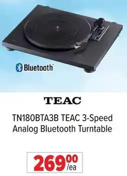 2001 Audio Video TN180BTA3B TEAC 3-Speed Analog Bluetooth Turntable offer