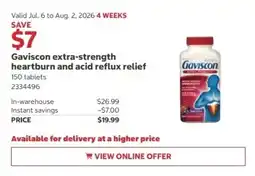 Costco Gaviscon extra-strength heartburn and acid reflux relief offer