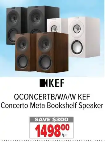 2001 Audio Video QCONCERTB/WA/W KEF Concerto Meta Bookshelf Speaker offer