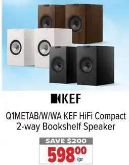 2001 Audio Video Q1METAB/W/WA KEF HiFi Compact 2-way Bookshelf Speaker offer
