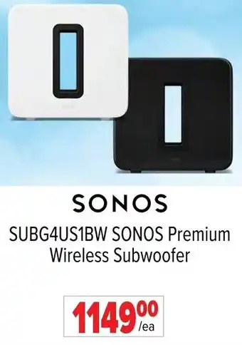 2001 Audio Video SUBG4US1BW SONOS Premium Wireless Subwoofer offer