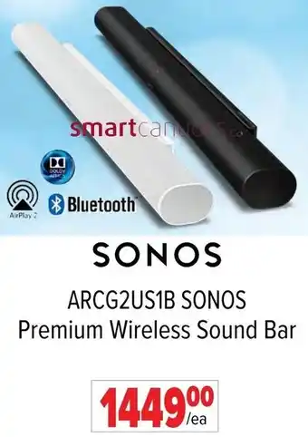 2001 Audio Video ARCG2US1B SONOS Premium Wireless Sound Bar offer