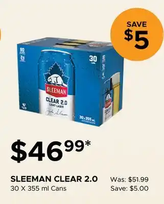 The Beer Store SLEEMAN CLEAR 2.0 offer