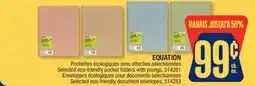 Jean Coutu EQUATION Selected eco-friendly pocket folders with prongs, Selected eco-friendly document envelopes offer