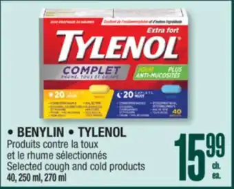Jean Coutu BENYLIN ,TYLENOL Selected cough and cold products offer
