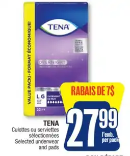 Jean Coutu TENA Selected underwear and pads offer