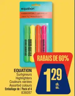 Jean Coutu EQUATION Highlighters offer