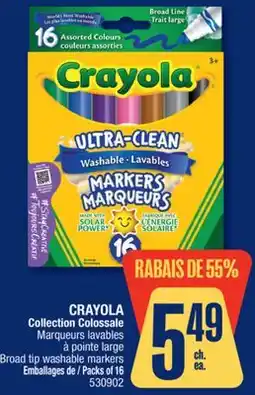 Jean Coutu CRAYOLA Collection Colossale Broad tip washable markers offer