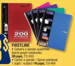 Jean Coutu FIRSTLINE Spiral graph notebooks offer