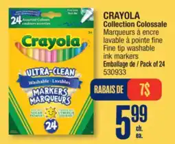 Jean Coutu CRAYOLA Fine tip washable ink markers offer