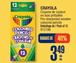 Jean Coutu CRAYOLA Pre-sharpened wooden coloured pencils offer
