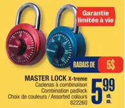 Jean Coutu MASTER LOCK x-treme Combination padlock offer