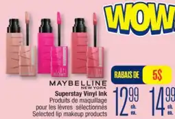 Jean Coutu MAYBELLINE NEW YORK Superstay Vinyl Ink Selected lip makeup products offer