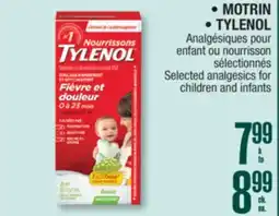 Jean Coutu MOTRIN, TYLENOL Selected analgesics for children and infants offer