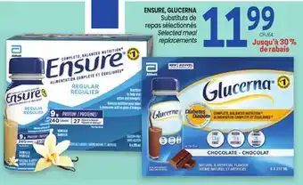 Uniprix ENSURE, GLUCERNA Substituts de repas sélectionnés/Selected meal replacements offer