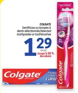 Uniprix COLGATE Dentifrices ou brosses à dents sélectionnés/Selected toothpastes or toothbrushes offer