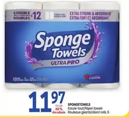 Uniprix SPONGETOWELS Essuie-tout/Paper towels Rouleaux géants/Giant rolls offer