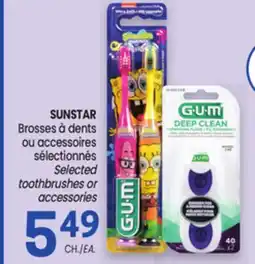 Uniprix G.U.M SUNSTAR Brosses à dents ou accessoires sélectionnés/ Selected toothbrushes or accessories offer