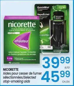 Uniprix NICORETTE Aides pour cesser de fumer sélectionnées/Selected stop-smoking aids offer