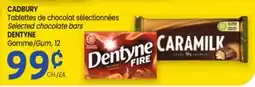 Uniprix CADBURY Tablettes de chocolat sélectionnées Selected chocolate bars DENTYNE Gomme/Gum, 12 offer