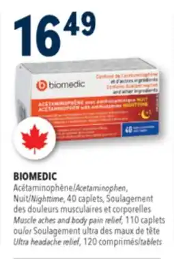 Familiprix Biomedic nighttime acetaminophen caplets with antihistamine for adults 40un offer