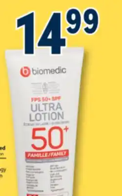 Familiprix Biomedic sunscreen ultra lotion SPF50+ family 240ml offer