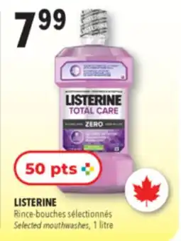Familiprix Listerine Total Care Zero antiseptic mouthwash mild mint offer