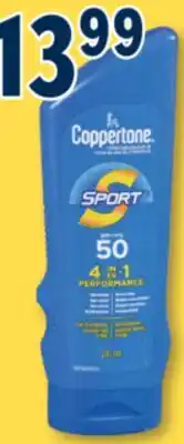 Familiprix Coppertone Sport 4-in-1 performance SPF50 sunscreen lotion offer