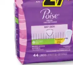 Familiprix Poise long length very light absorbency liners 44un offer