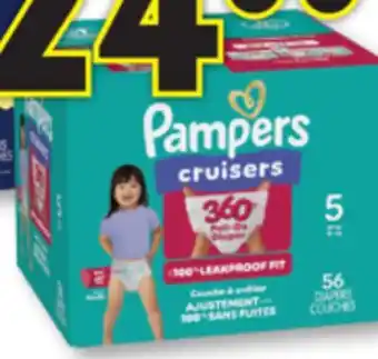 Familiprix Pampers Cruisers 360° baby diapers Size 5 (over 27lb) - 56un offer