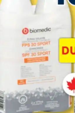 Familiprix Biomedic continous spray sunscreen SPF30 sport 177ml 2un offer