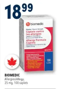 Familiprix Biomedic allergy formula caplets regular strength 100un offer