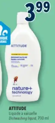 Familiprix Attitude Nature+ citrus zest dishwashing liquid 700ml offer