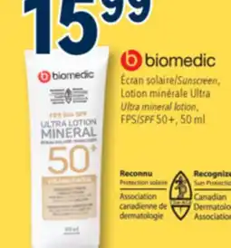 Familiprix Biomedic facial tinted sunscreen SPF50 offer