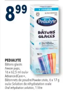 Familiprix Pedialyte assorted flavours frozen sticks 16un offer