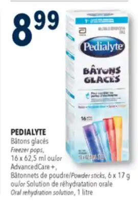 Familiprix Pedialyte assorted flavours frozen sticks 16un offer
