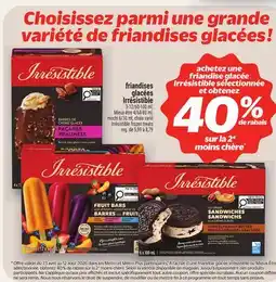 Metro FRIANDISES GLACÉES IRRÉSISTIBLE | IRRÉSISTIBLE FROZEN TREATS offer