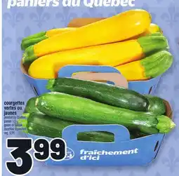 Metro COURGETTES VERTES OU JAUNES | GREEN OR YELLOW ZUCCHINI SQUASHES offer