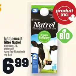 Metro LAIT FINEMENT FILTRÉ NATREL | NATREL FINE-FILTERED MILK offer