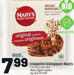 Metro CRAQUELINS BIOLOGIQUES MARY'S | MARY'S ORGANIC CRACKERS offer