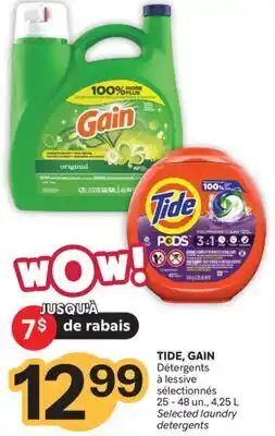 Brunet TIDE, GAIN Détergents à lessive sélectionnés offer