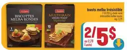 Marché Adonis toasts melba Irrésistible | Irrésistible melba toasts offer