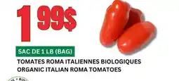Marches Tau TOMATES ROMA ITALIENNES BIOLOGIQUES offer